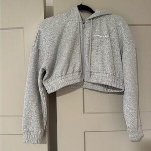 Alphalete Heather Gray Zip-Up Hoodie